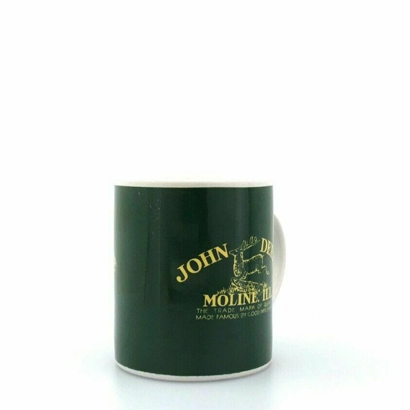 John Deere White Green Coffee Cup Mug “MOLINE ILL” 12 Oz