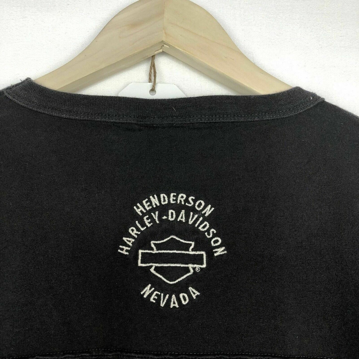 Harley Davidson Mens Size XL Black T-Shirt Henderson Nevada Embroidered S/s