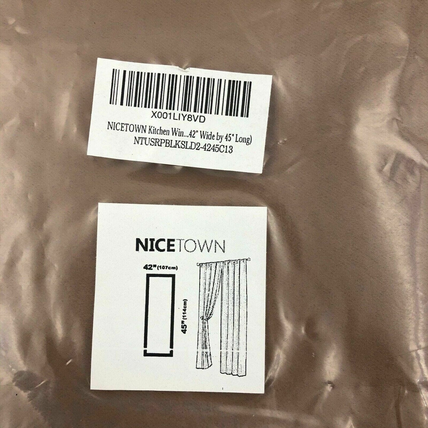Nicetown Cappuccino Blackout SINGLE Curtain Thermal Insulated 42” W x 45” L New