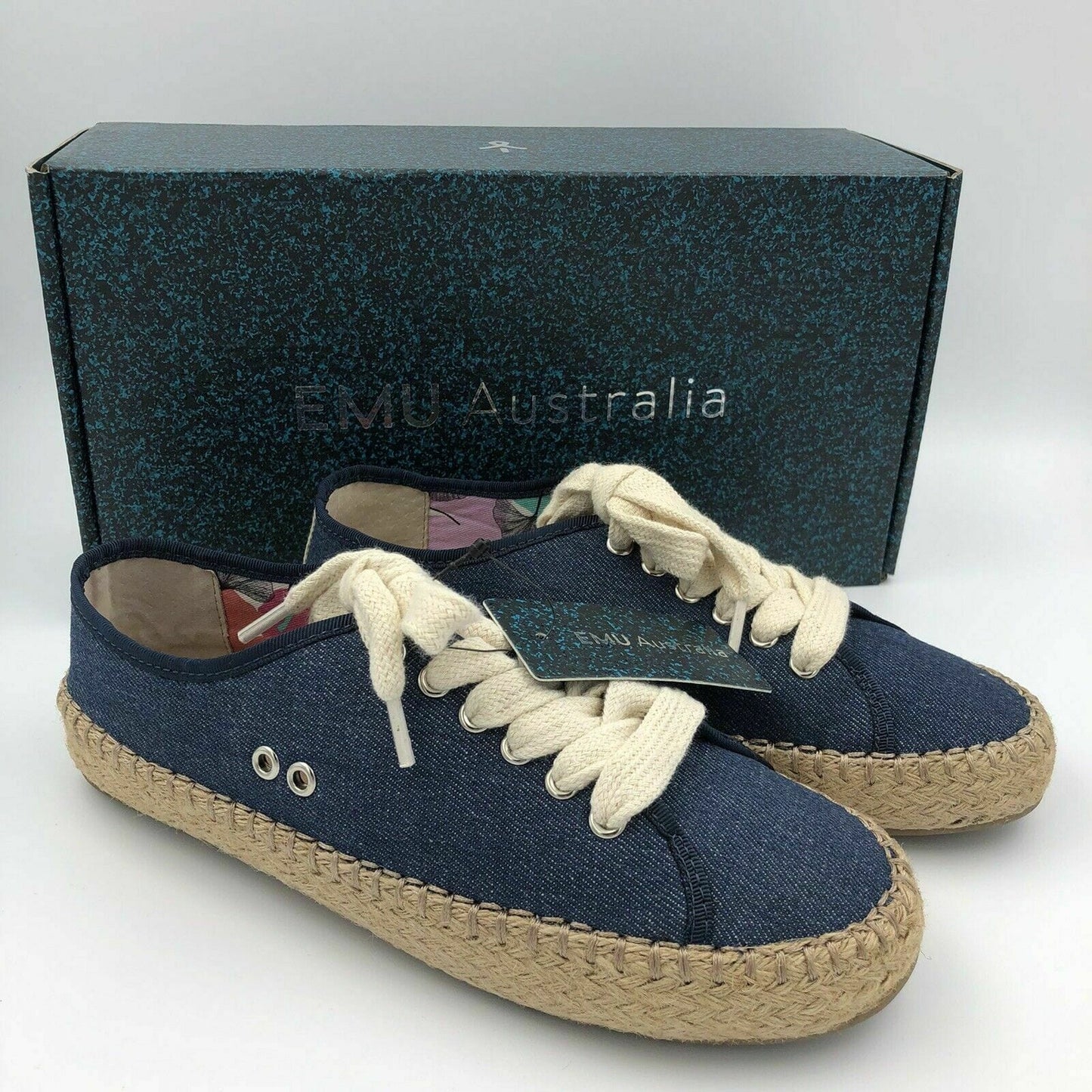 EMU Australia Womens Agonis Canvas Sneakers Shoes, Blue - Size 6