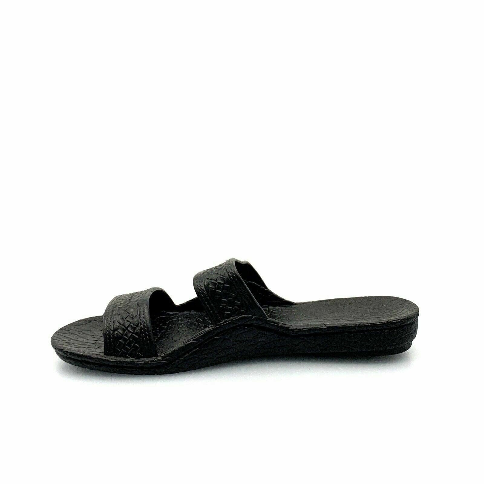 Pali Hawaii Size 13 Black Rubber Sandals Classic Jandals Slides