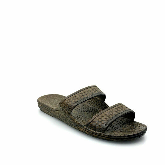 Pali Hawaii Size 12 Brown Rubber Sandals Classic Jandals Slides Shower Shoes