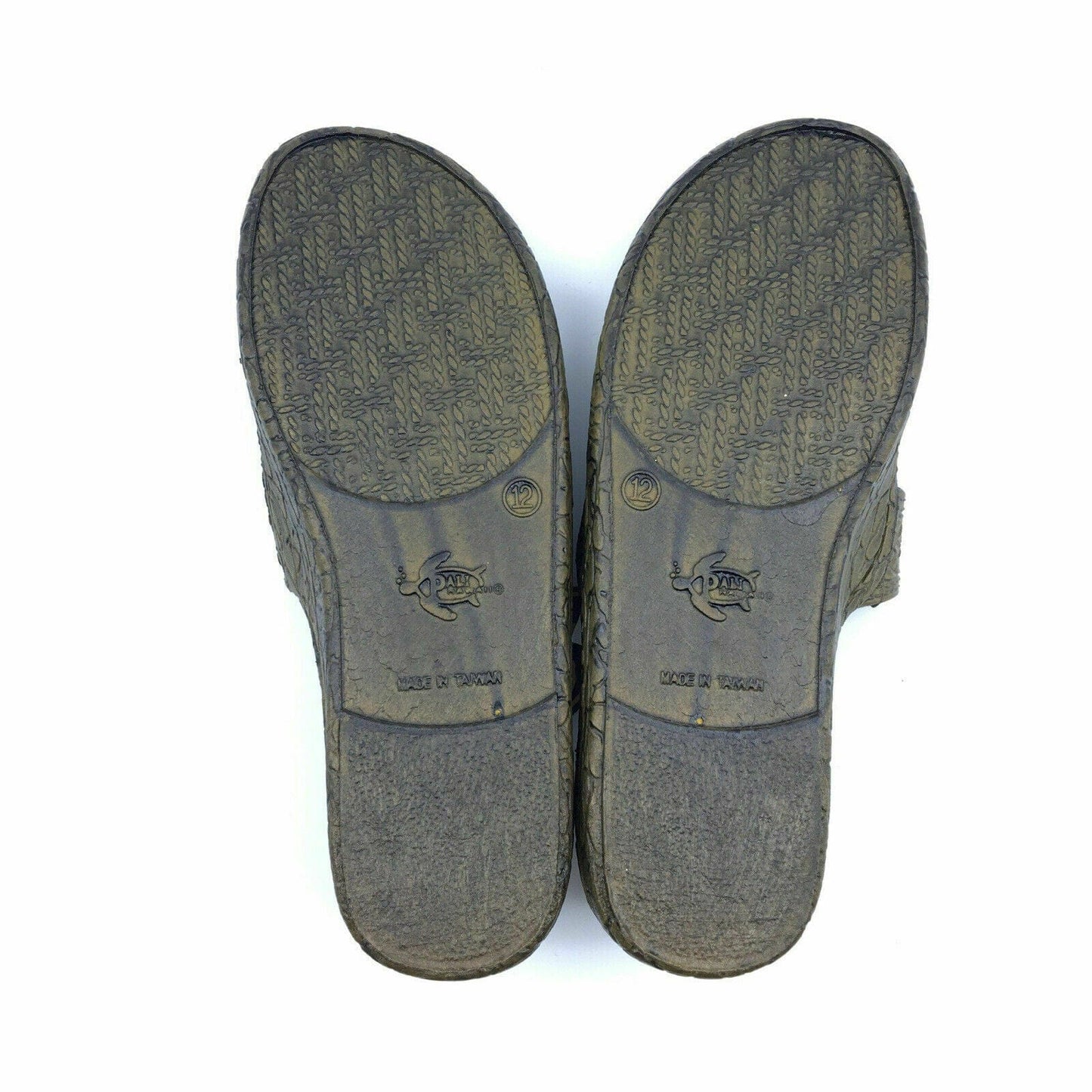 Pali Hawaii Size 12 Brown Rubber Sandals Classic Jandals Slides Shower Shoes