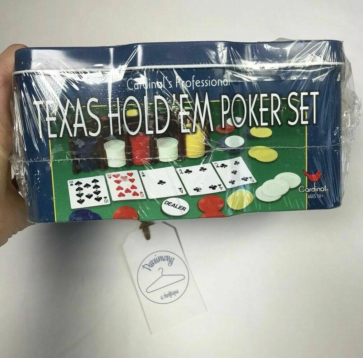 Texas Hold Em Poker Game Chips Rack Cards Dealer Button Felt Playing Surface New