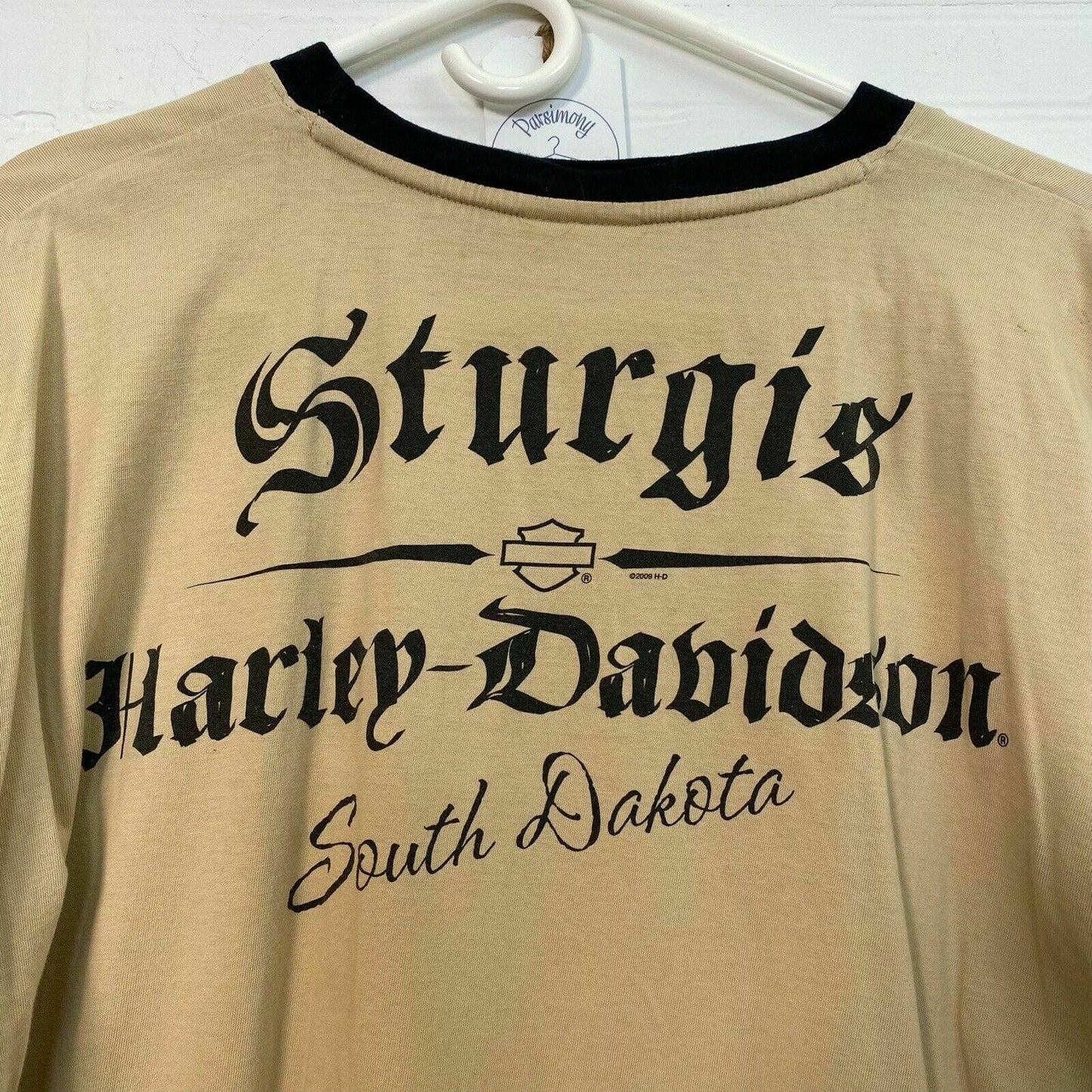 Harley Davidson Motorcycles Mens Size XL Beige Brown T-Shirt Sturgis SD