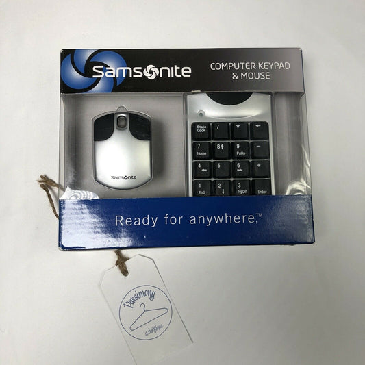 Samsonite Computer Portable Keypad & Mouse Travel Accessory Set Plug & Play New