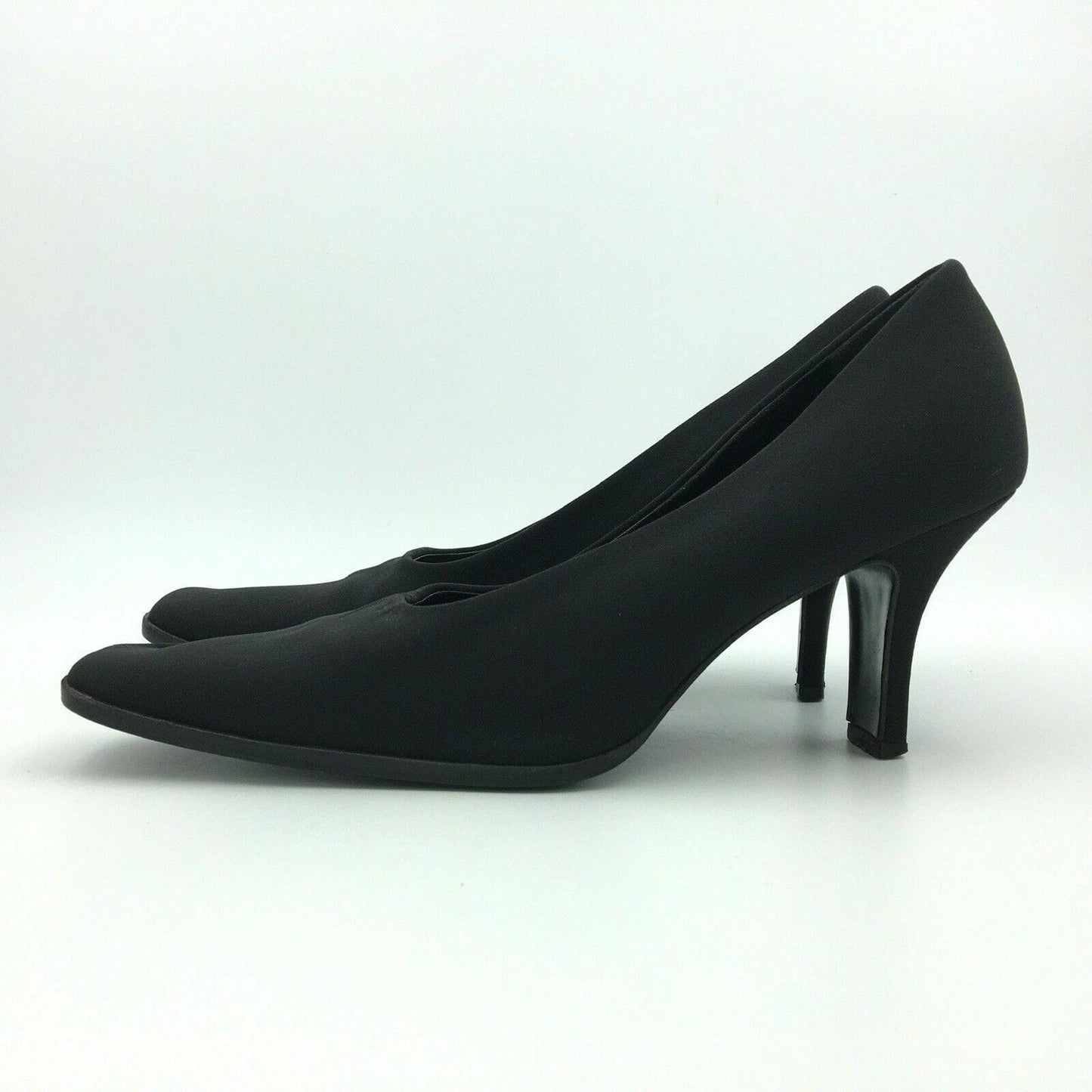 Prada | Fabric Square Toe Kitten Heel Pumps | Color: Black  | Size: 7 | Pre-Owned