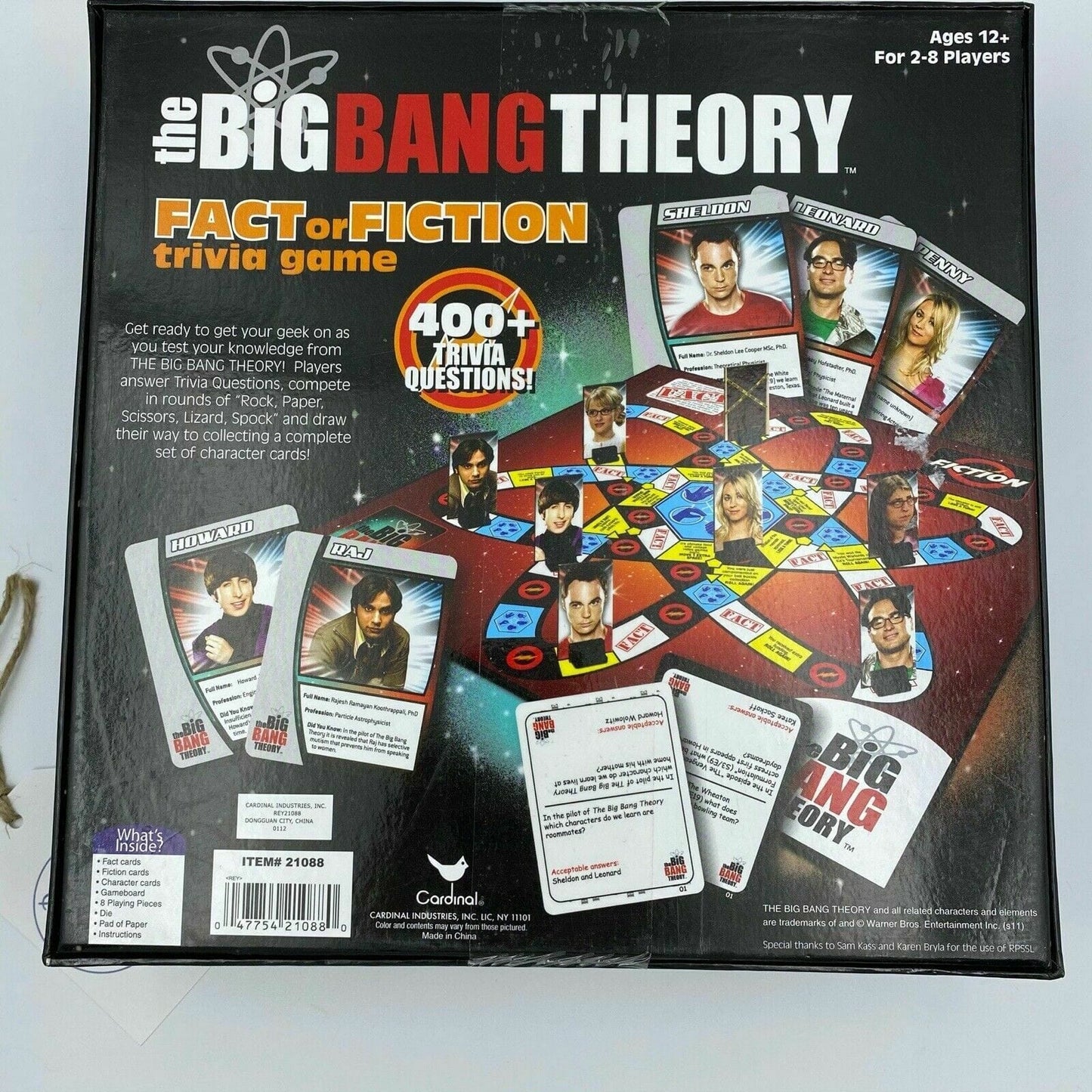 The Big Bang Theory GAME Fact or Fiction Trivia Game - Complete - OPEN BOX