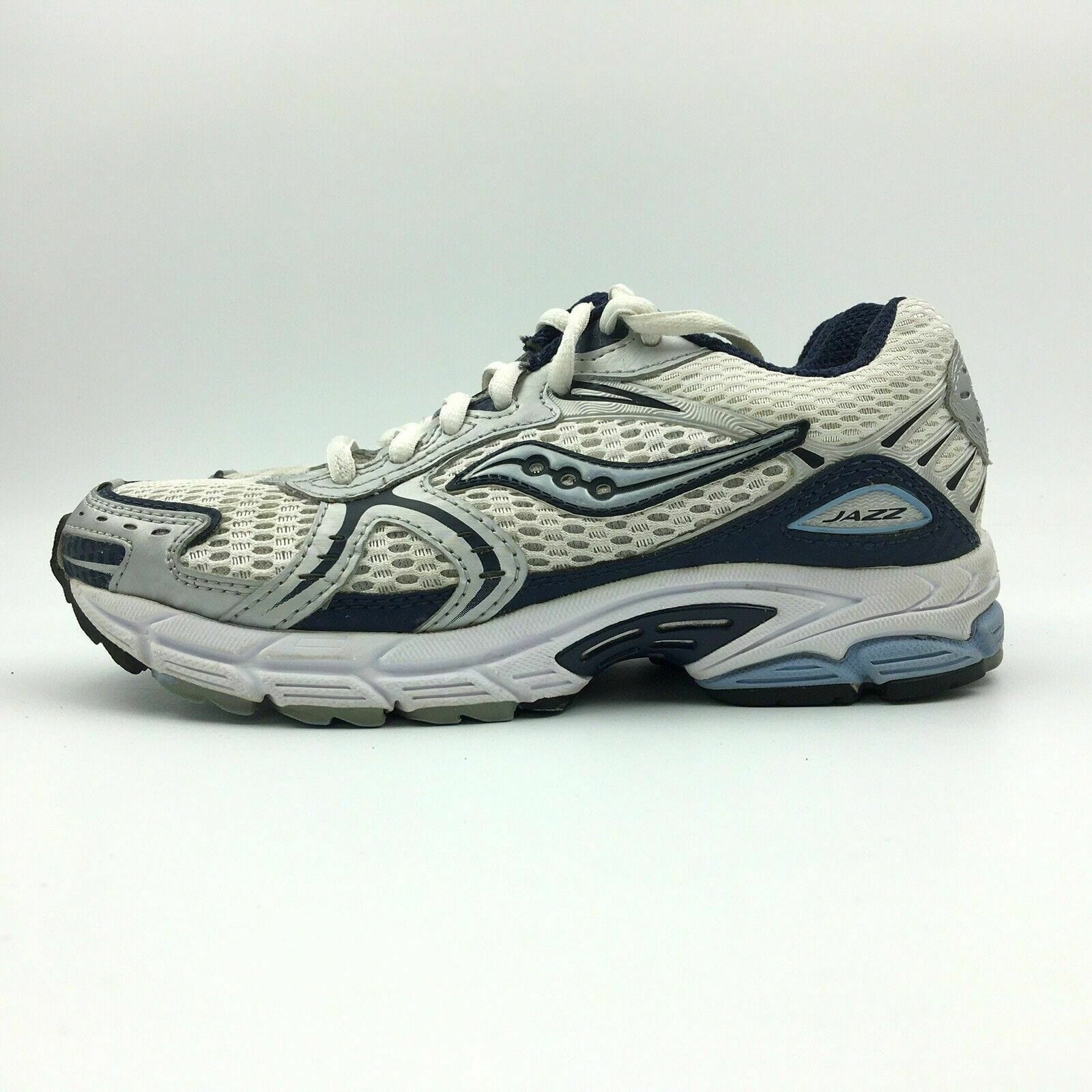 Saucony ProGrid Womens Size 5 White Blue Running Shoes Sneakers