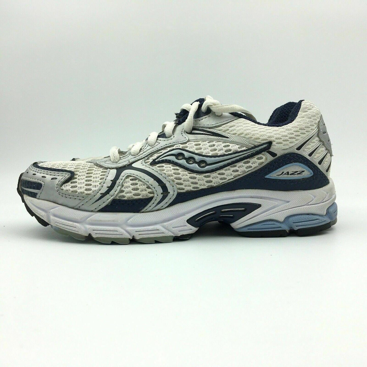 Saucony ProGrid Womens Size 5 White Blue Running Shoes Sneakers 10010-2 Jazz