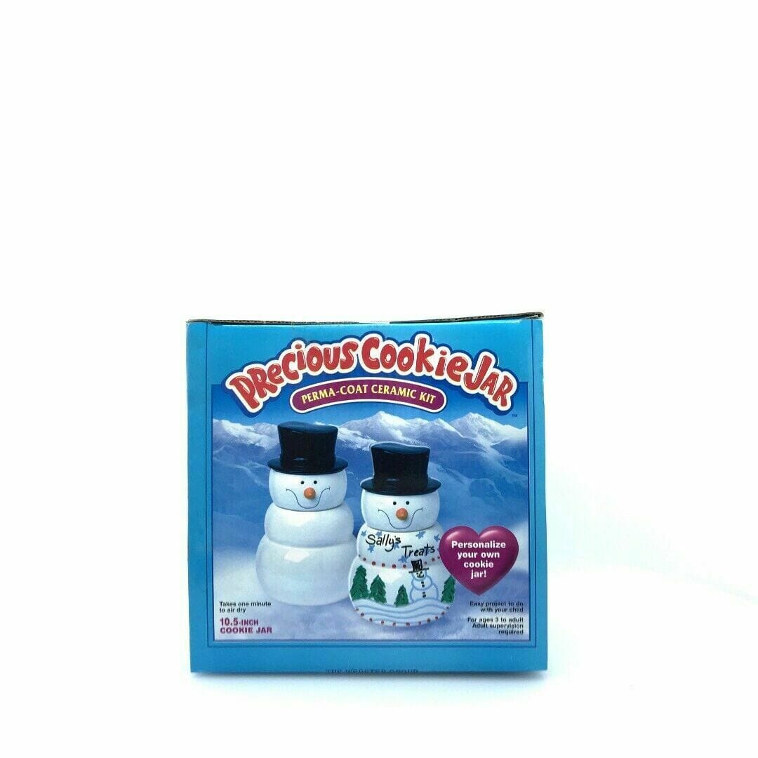 PRECIOUS COOKIE JAR Snowman Perma-Coat Ceramic Kit Kids Crafts Decorate Color