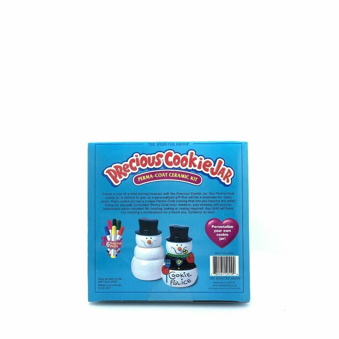 PRECIOUS COOKIE JAR Snowman Perma-Coat Ceramic Kit Kids Crafts Decorate Color