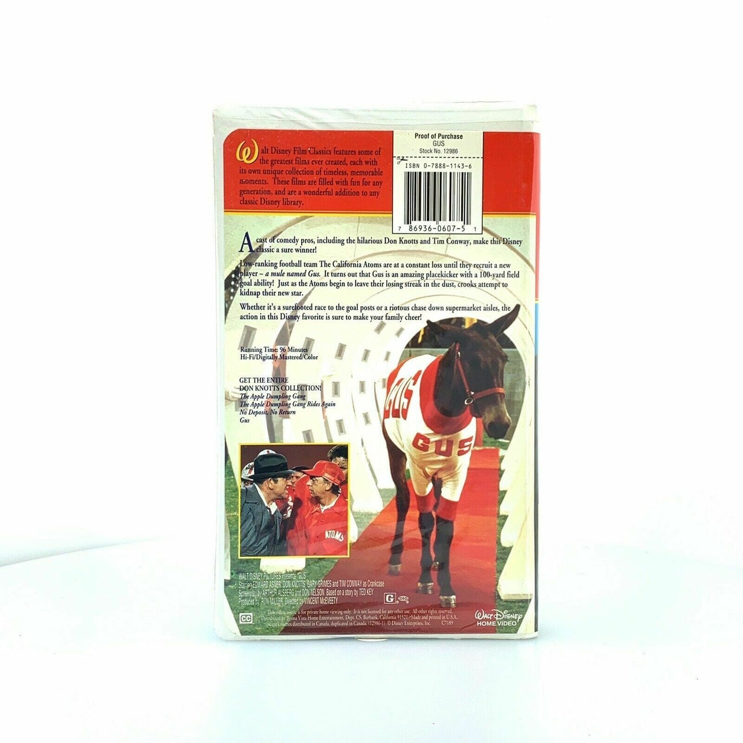 Vintage VHS Cassette Tape: Walt Disney Classic “Gus” Don Knotts