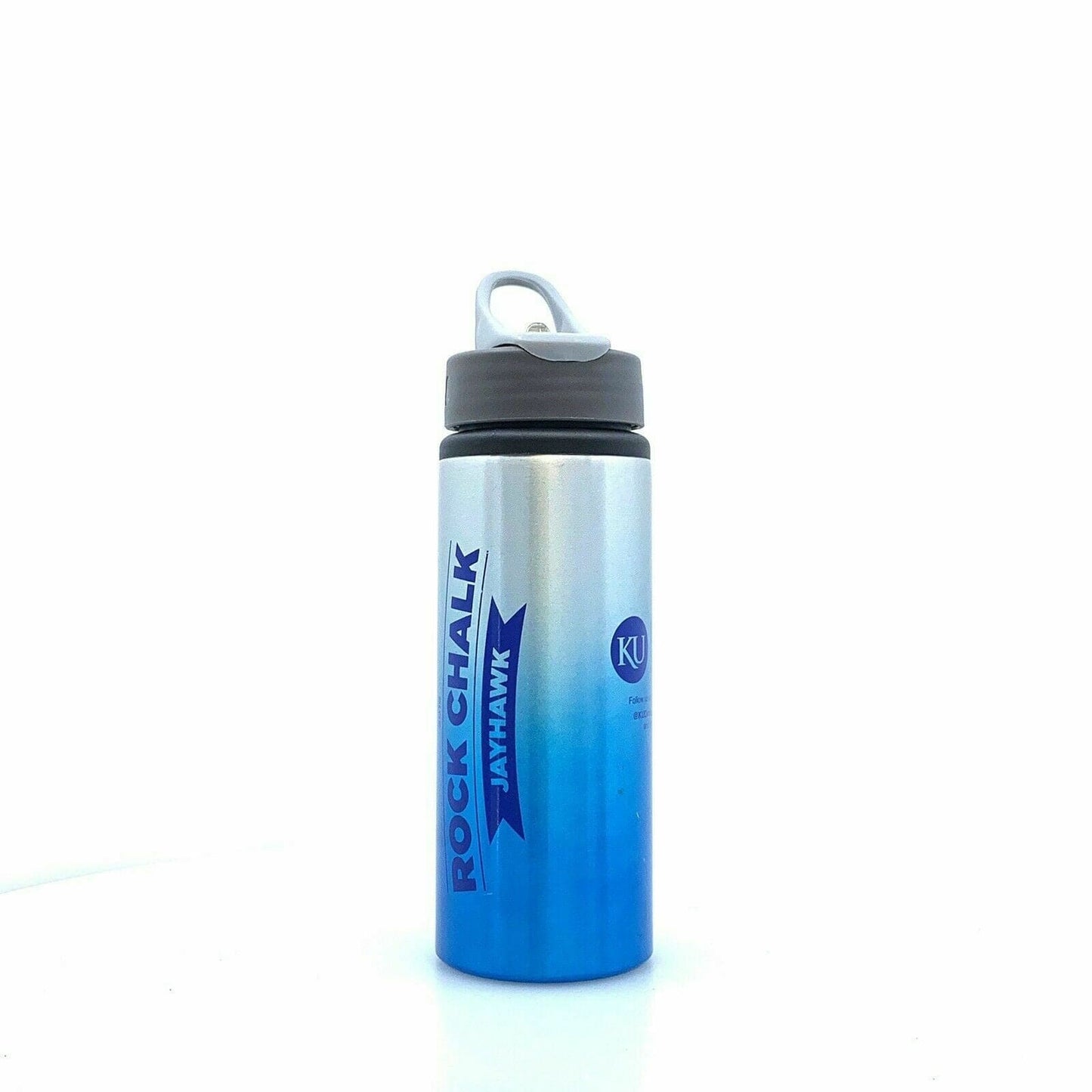 University Of Kansas Tumbler With Lid And Straw Aluminum “Rock Chalk JAYHAWK”