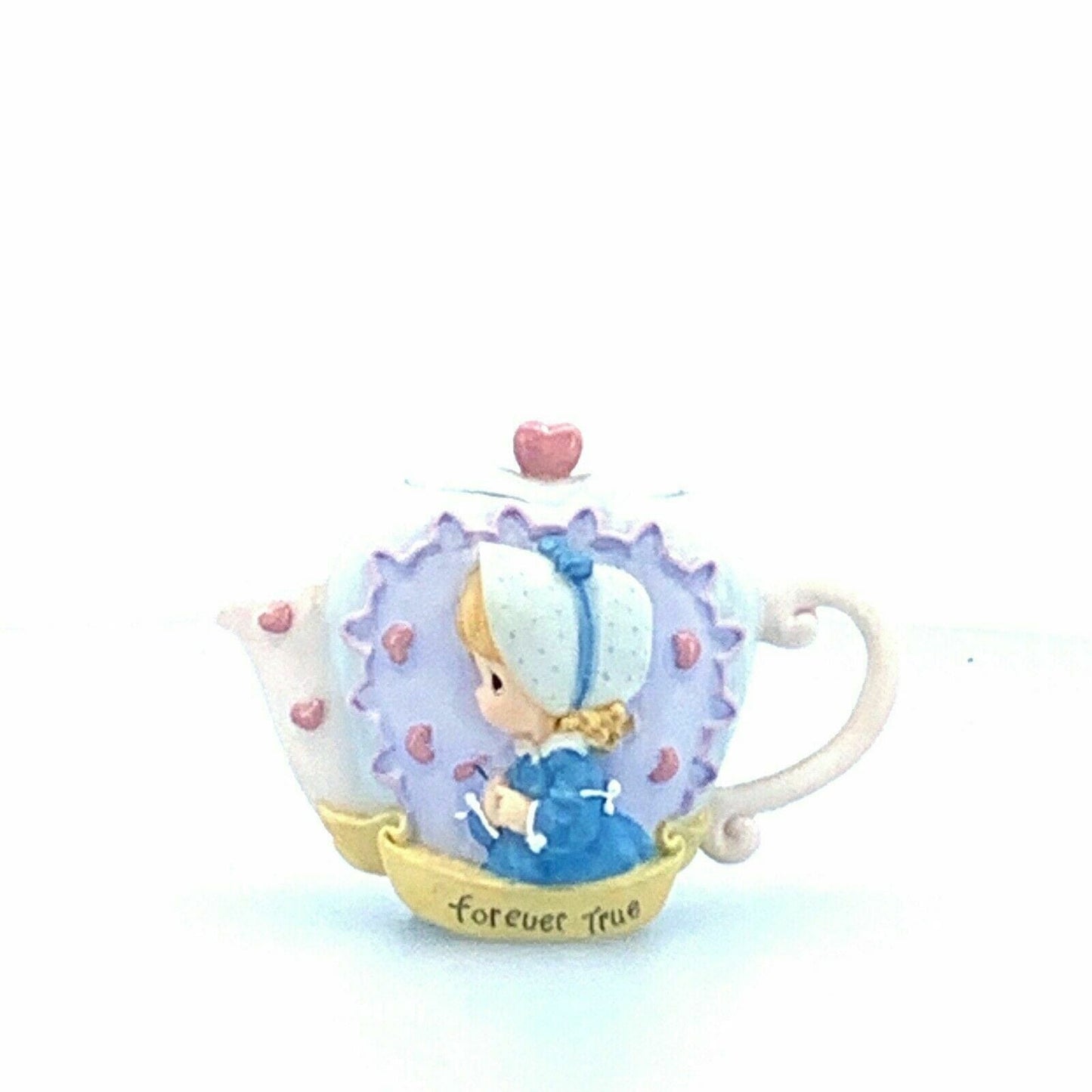 PMI Precious Moments “Forever True” Miniature Resin Teapot Figurine 1998