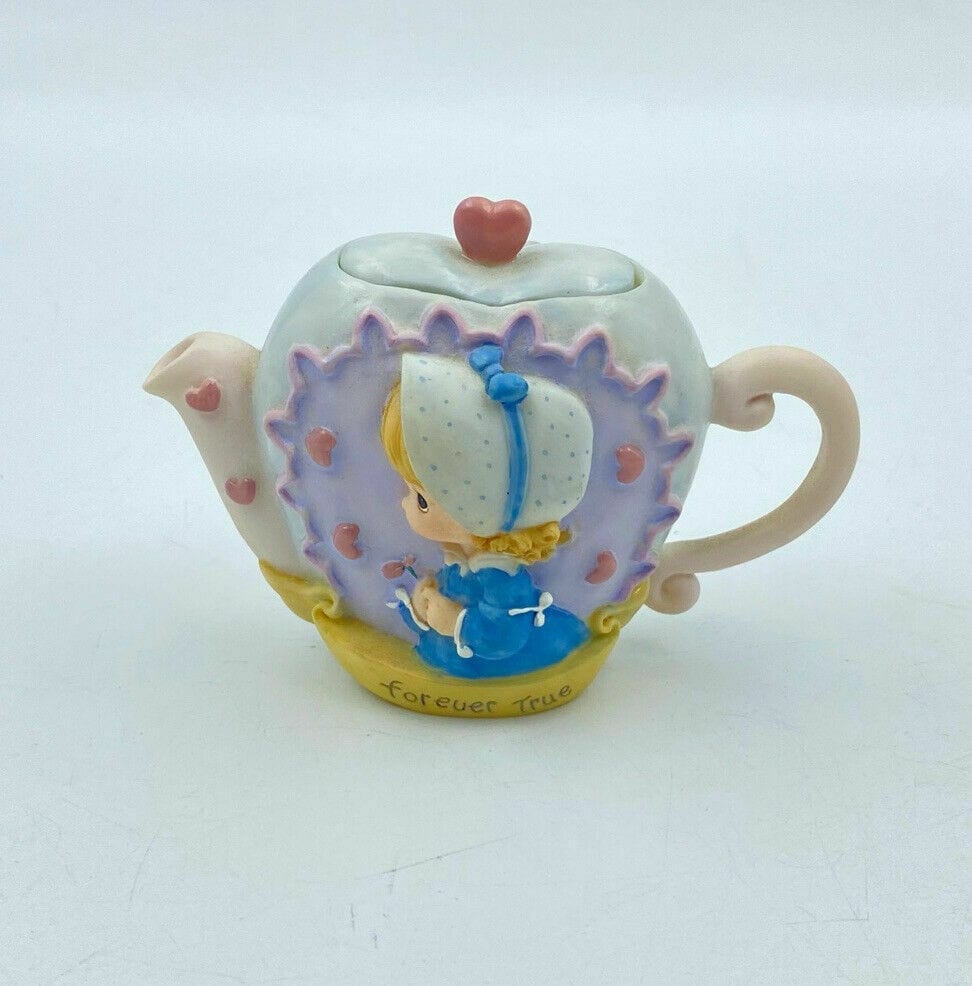 PMI Precious Moments “Forever True” Miniature Resin Teapot Figurine 1998