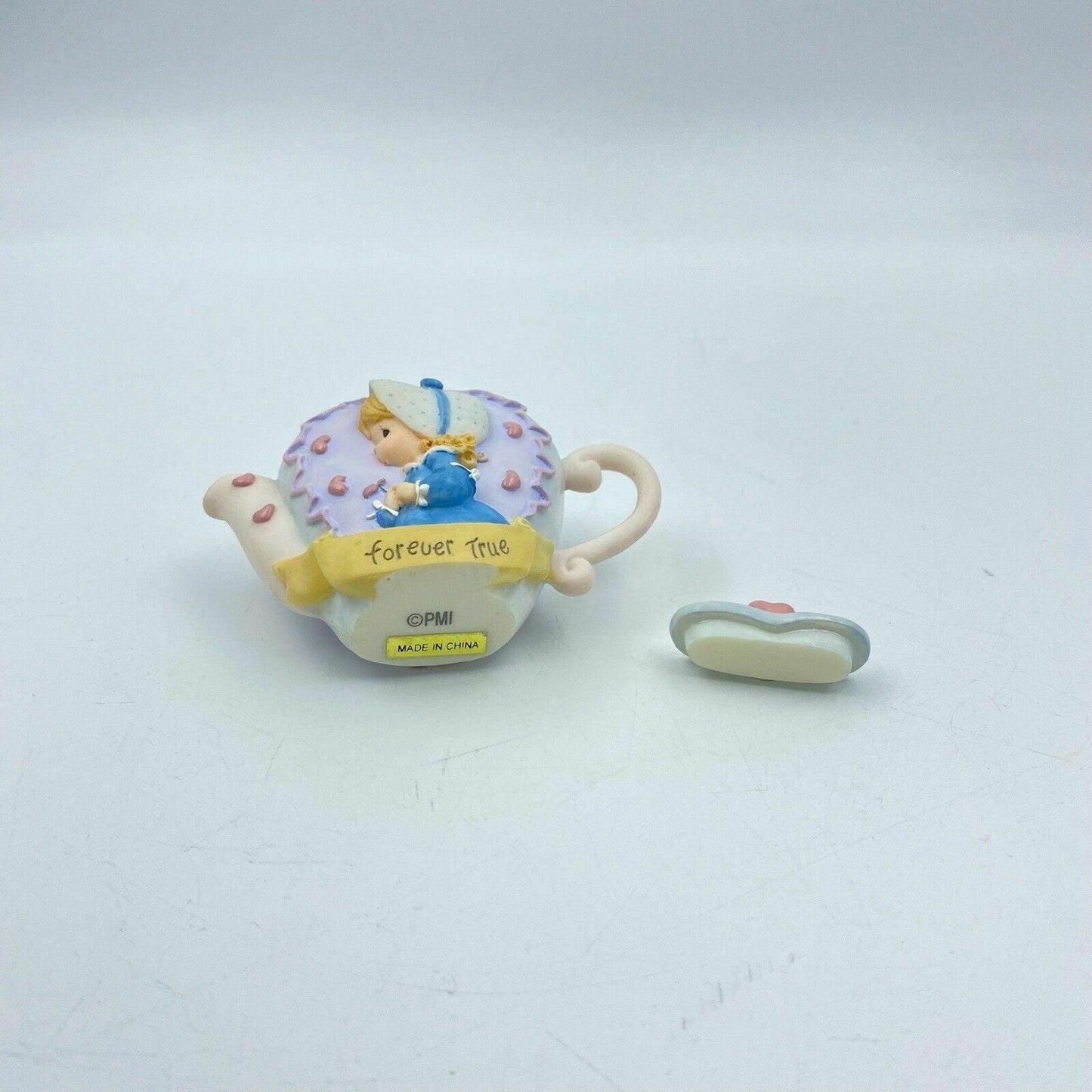 PMI Precious Moments “Forever True” Miniature Resin Teapot Figurine 1998