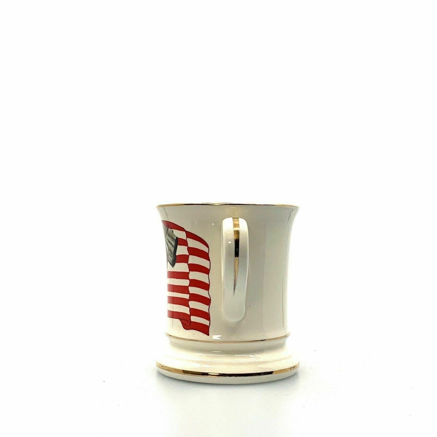 Liberty Bell and American Flag Porcelain Coffee Cup Mug Gold Rimmed Pre-Owned