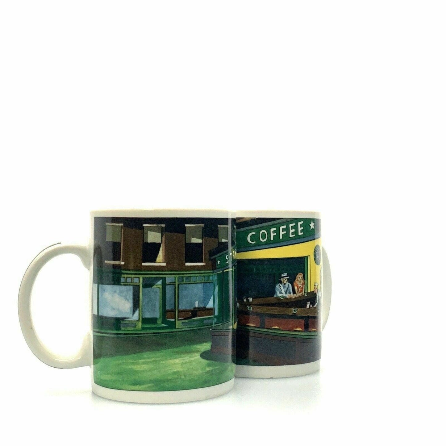 Set of 2 Starbucks Painting Cups & Mugs J. Burrows The Diner Porcelain