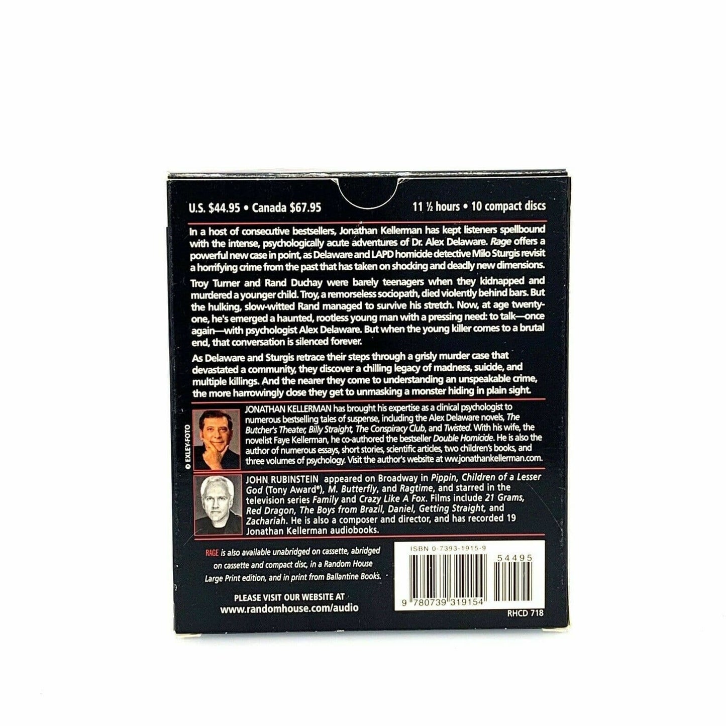 Alex Delaware Ser.: Rage by Jonathan Kellerman (2005, Compact Disc,...