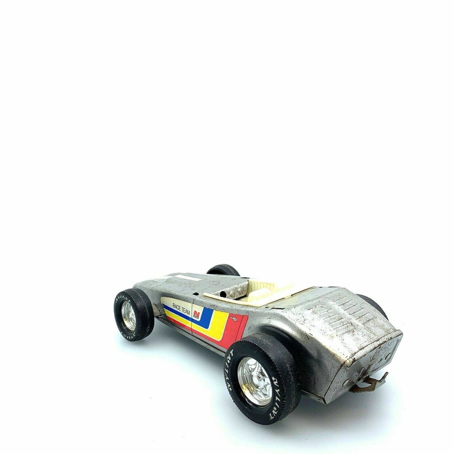 Vintage Nylint 1968 Race Team Car Chassis, Gray - 10”