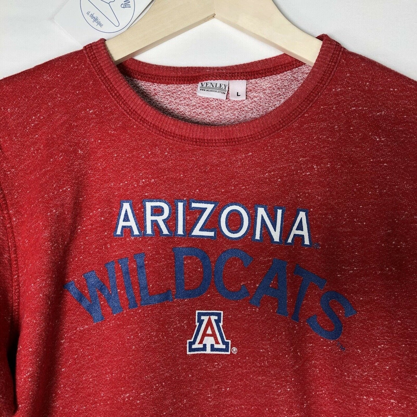 Venley Womens Arizona Wildcats Size L Red Sweatshirt NCAA L/s