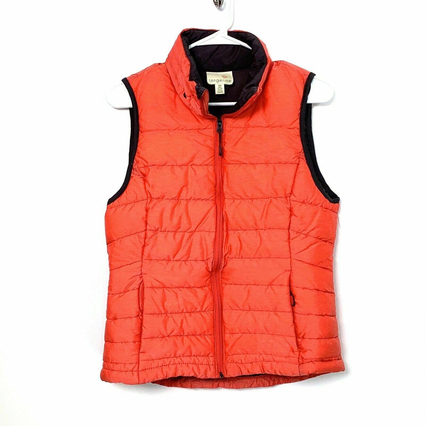 Tangerine Womens Size M Salmon Pink Puffer Vest Lightweight Full Zip