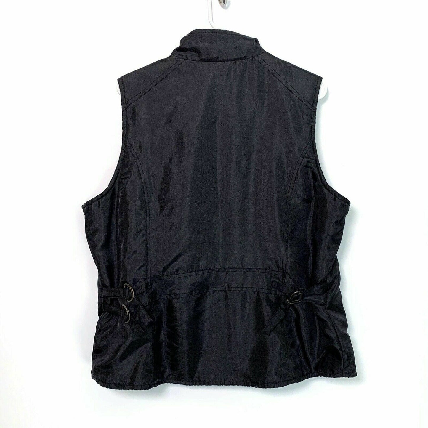 Vintage Keren Hart Womens Size XL Black Vest Nylon Full Zip Classic