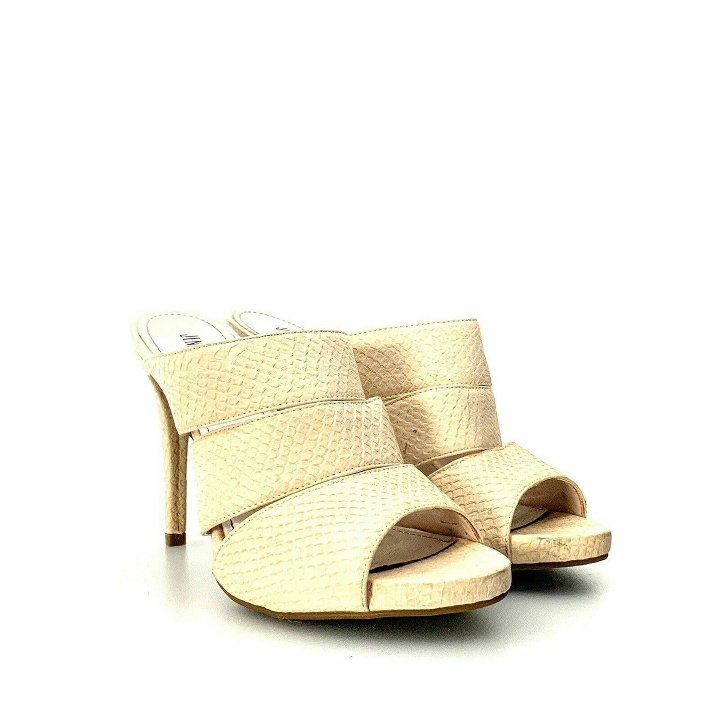 Jennifer Lopez Womens Size 6.5 Ivory White High Heels Peep Toe Jonelle Stiletto