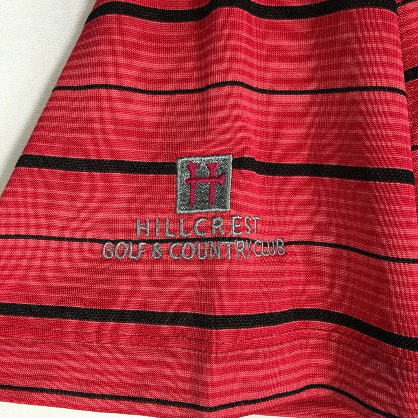 Nike Mens Size Medium Red Black Golf Shirt Dri-Fit Tour Performance Short Sleeve Polo