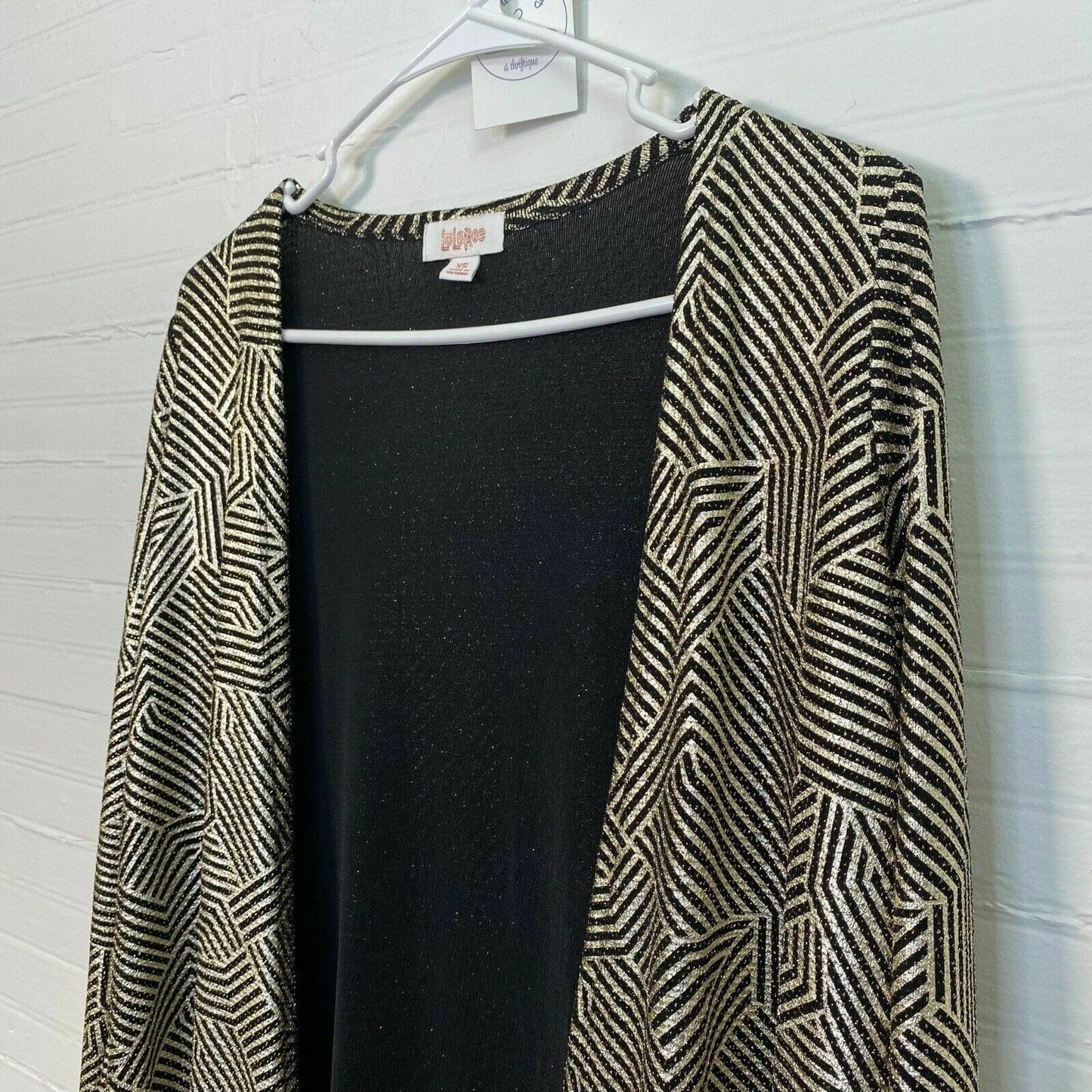 LulaRoe Elegant Womens Size XS Gold Chevron Cardigan Sweater Sarah Long Duster