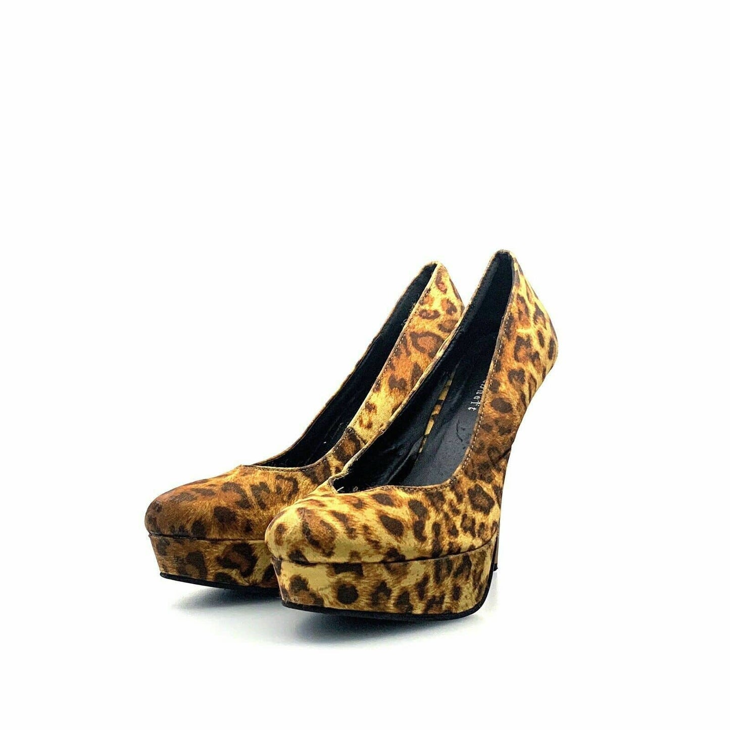Fahrenheit Womens Size 7.5 Brown Leopard Heels Platform Stiletto Shoes