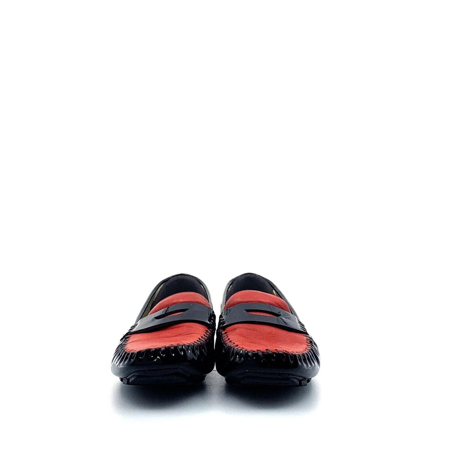 Robert Zur Womens Size 4.5M Black Red Moccasins Shoes Patent Leather Flats