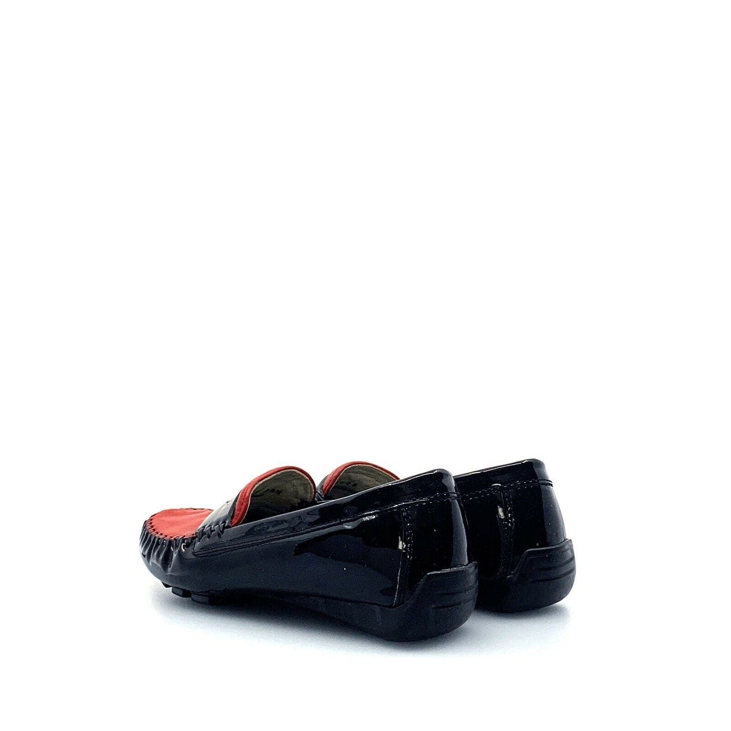 Robert Zur Womens Size 4.5M Black Red Moccasins Shoes Patent Leather Flats