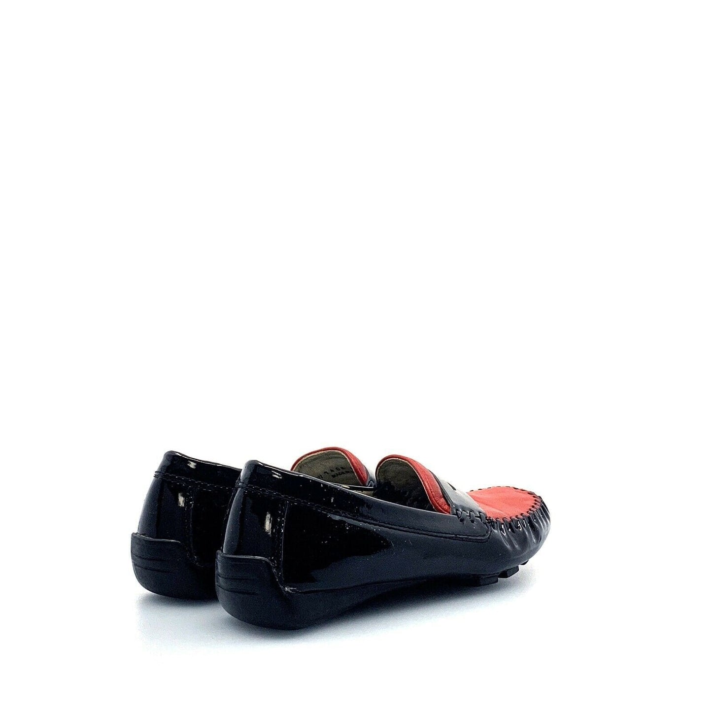 Robert Zur Womens Size 4.5M Black Red Moccasins Shoes Patent Leather Flats