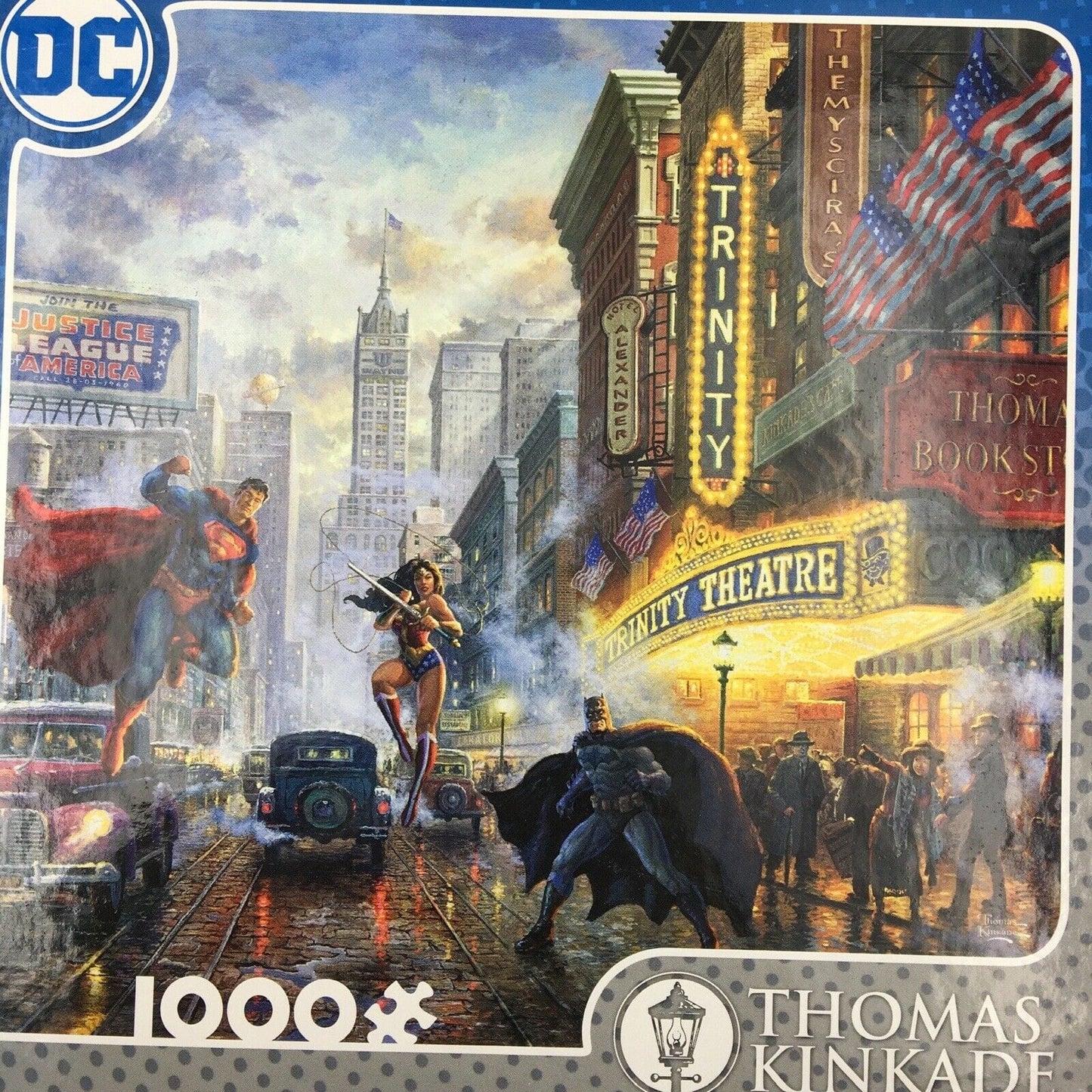 DC Thomas Kinkade Superman Batman Wonder Woman “The Trinity” Puzzle NIB