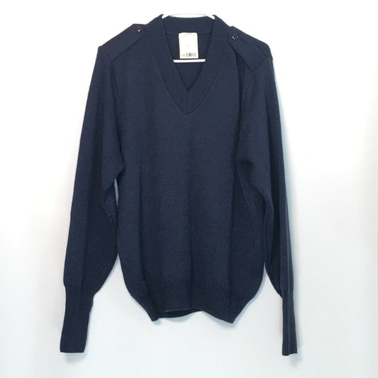 Military Equipment Mens Size 14R Navy Blue Sweater Pullover V Neck
