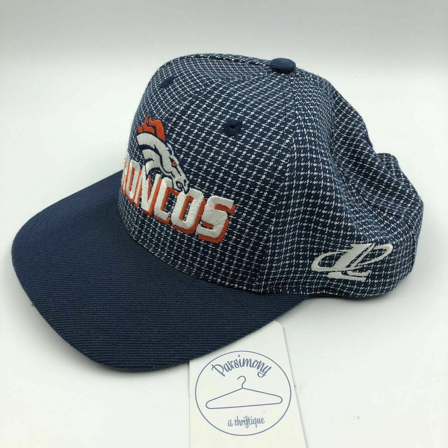 Vintage Denver Broncos Football Logo Athletic NFL Pro Line Blue Strapback Hat OSFA