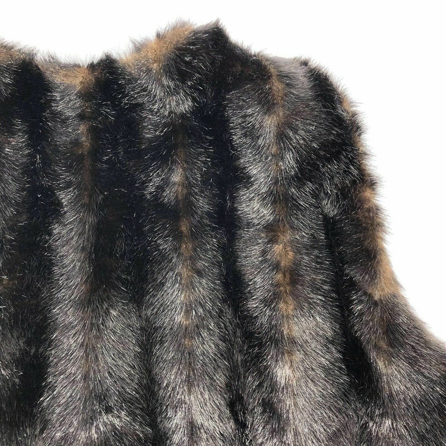 Donna Salyers Fabulous Furs Womens Size Medium Black Brown Vest Lined Soft