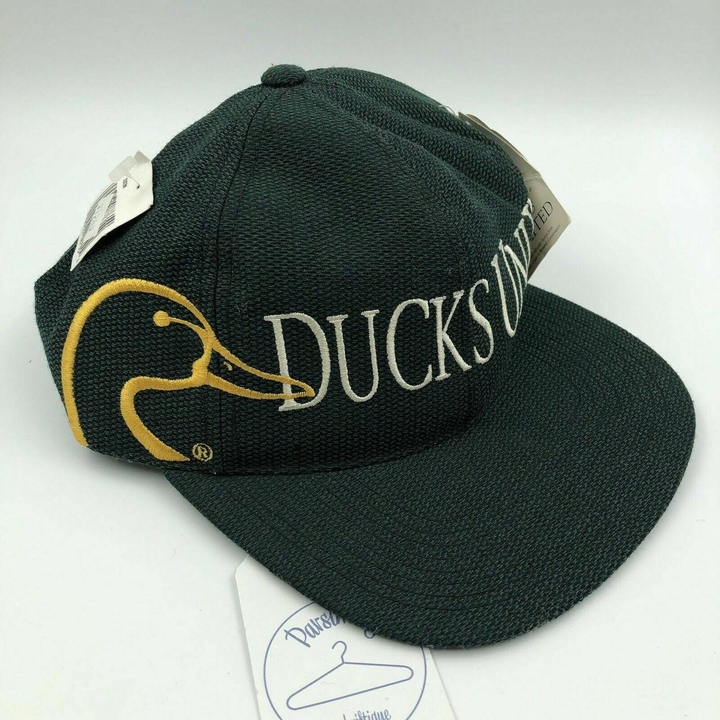 Vintage Ducks Unlimited DU Mens “Outdoor Cap” Strapback Flat Bill Hat, Green - OSFA