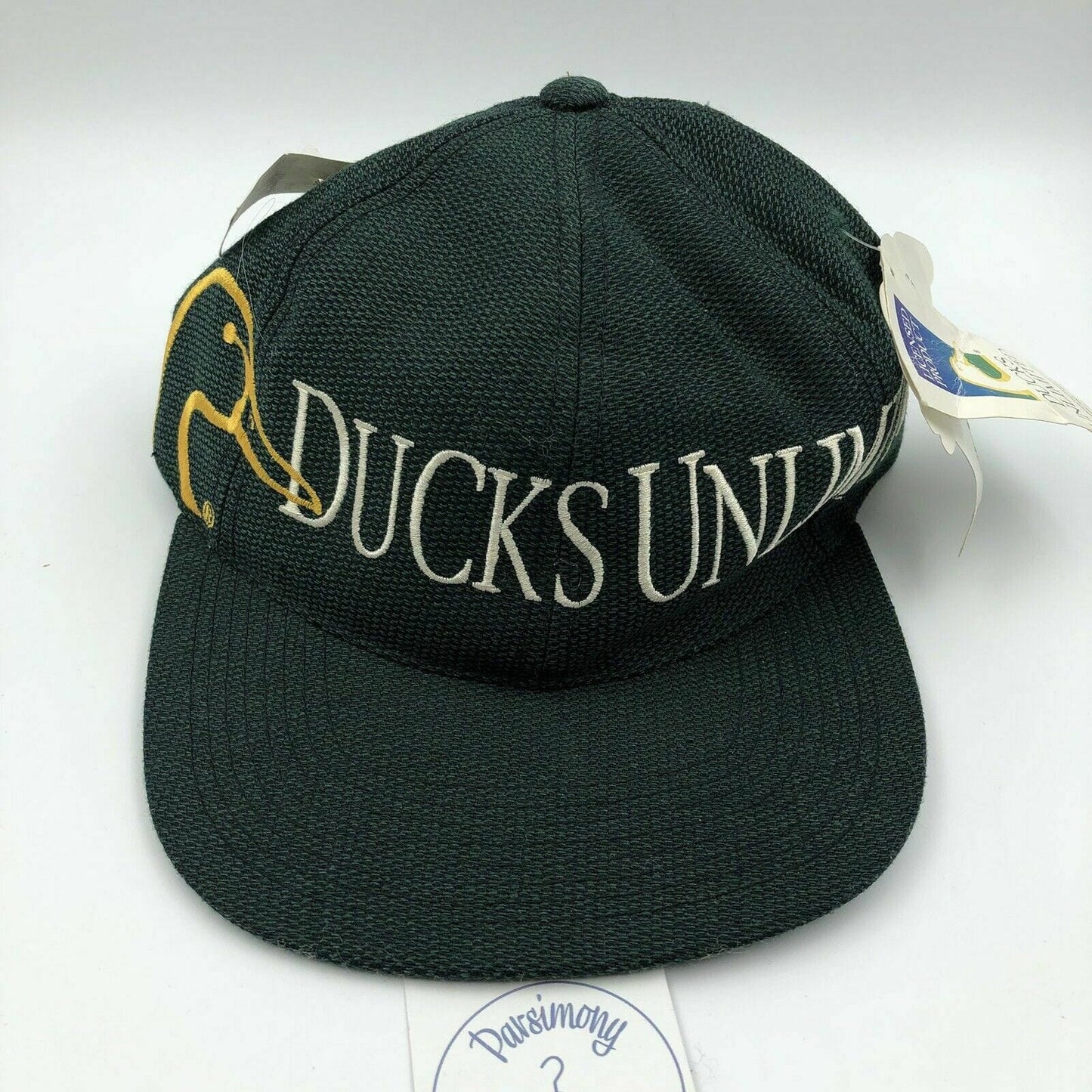 Vintage Ducks Unlimited DU Mens “Outdoor Cap” Strapback Flat Bill Hat, Green - OSFA