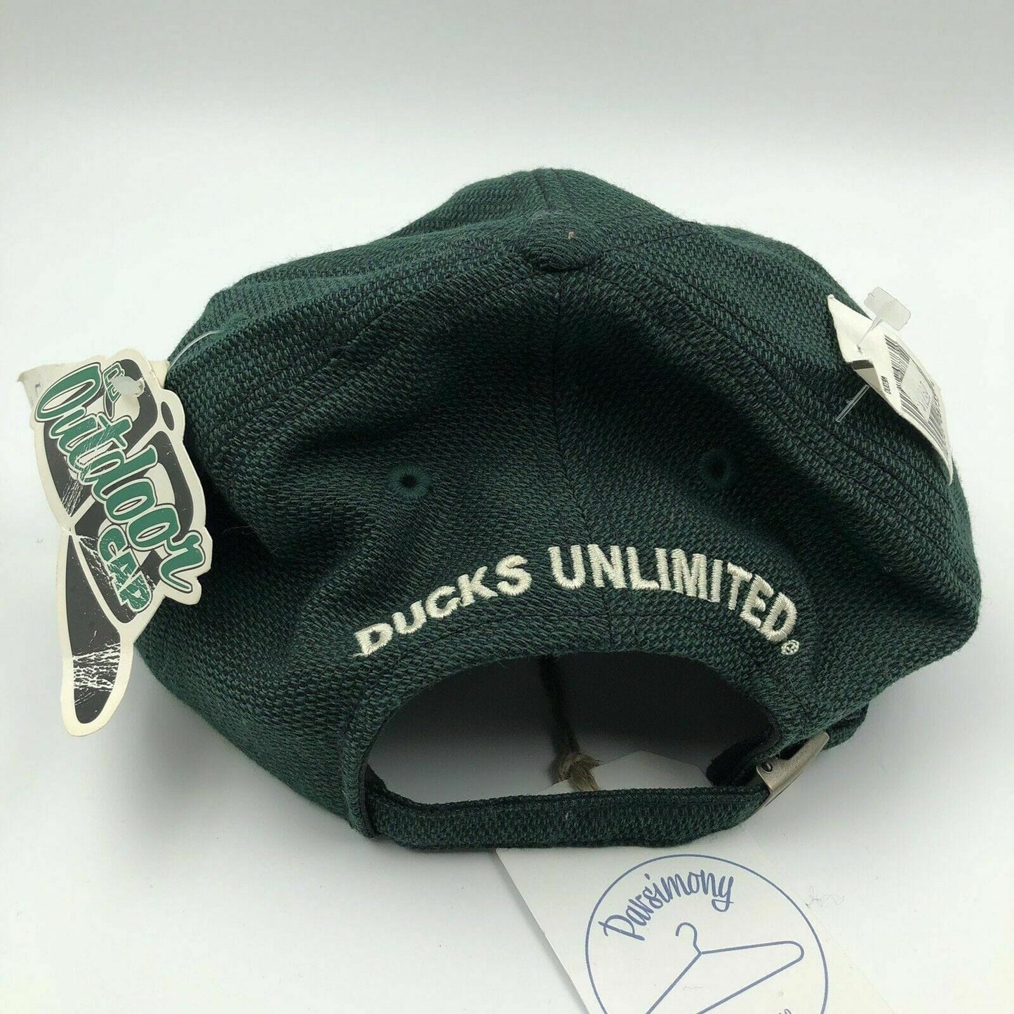 Vintage Ducks Unlimited DU Mens “Outdoor Cap” Strapback Flat Bill Hat, Green - OSFA