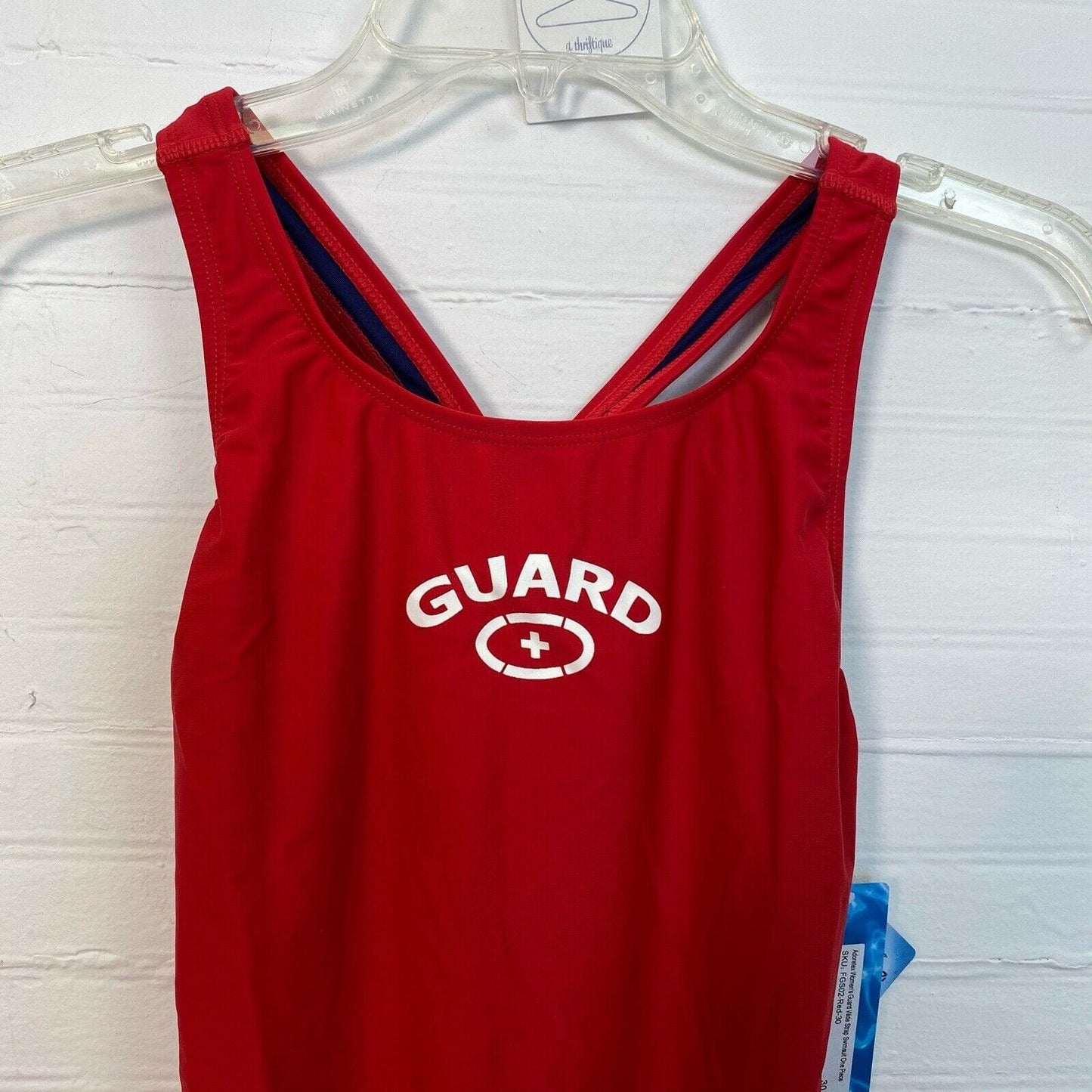 Adoretex Womens Guard Wide Strap One Piece Swimsuit, Red - Size 34 - NWT