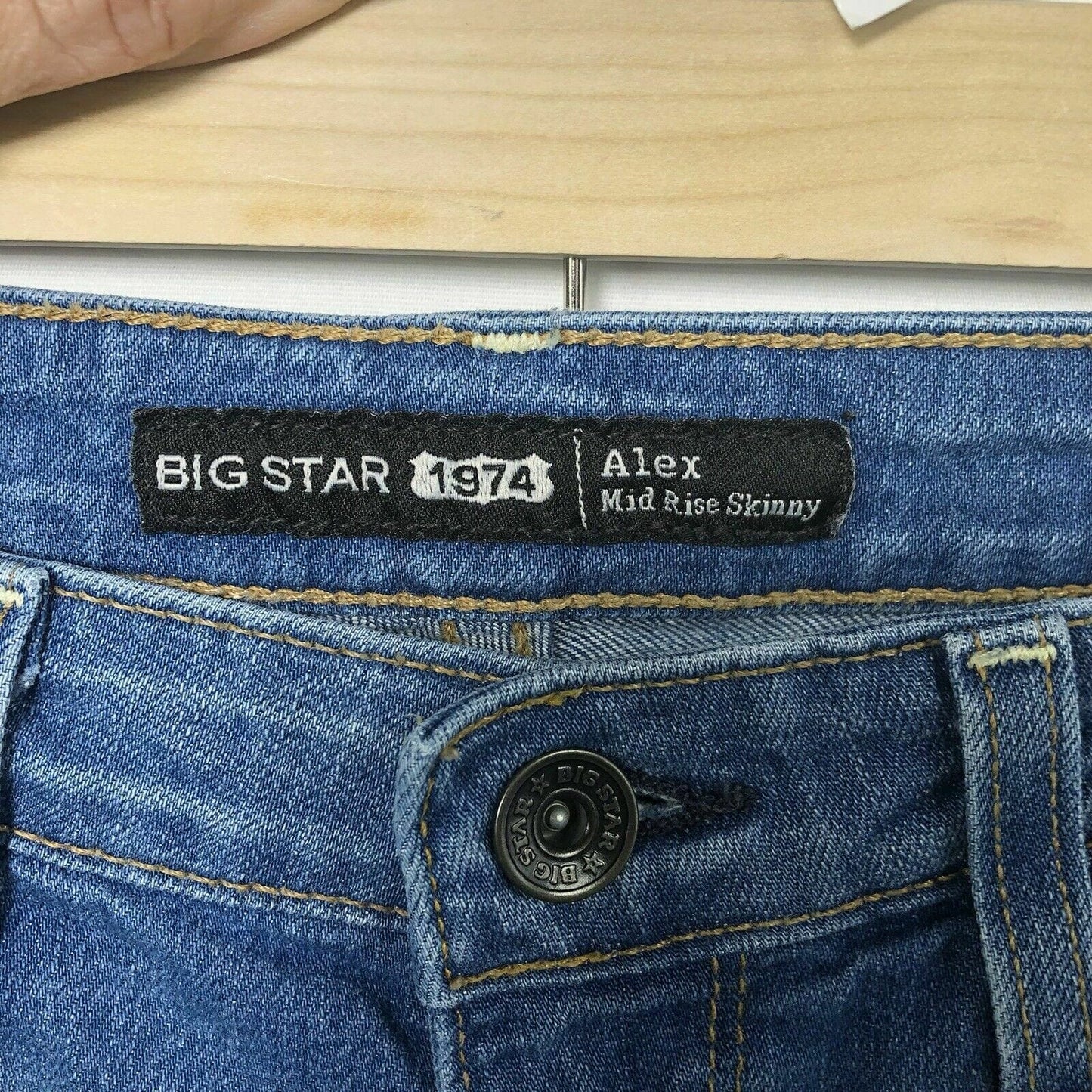 Big Star 1974 Womens Size 26 Alex Mid Rise Skinny Blue Denim Jeans