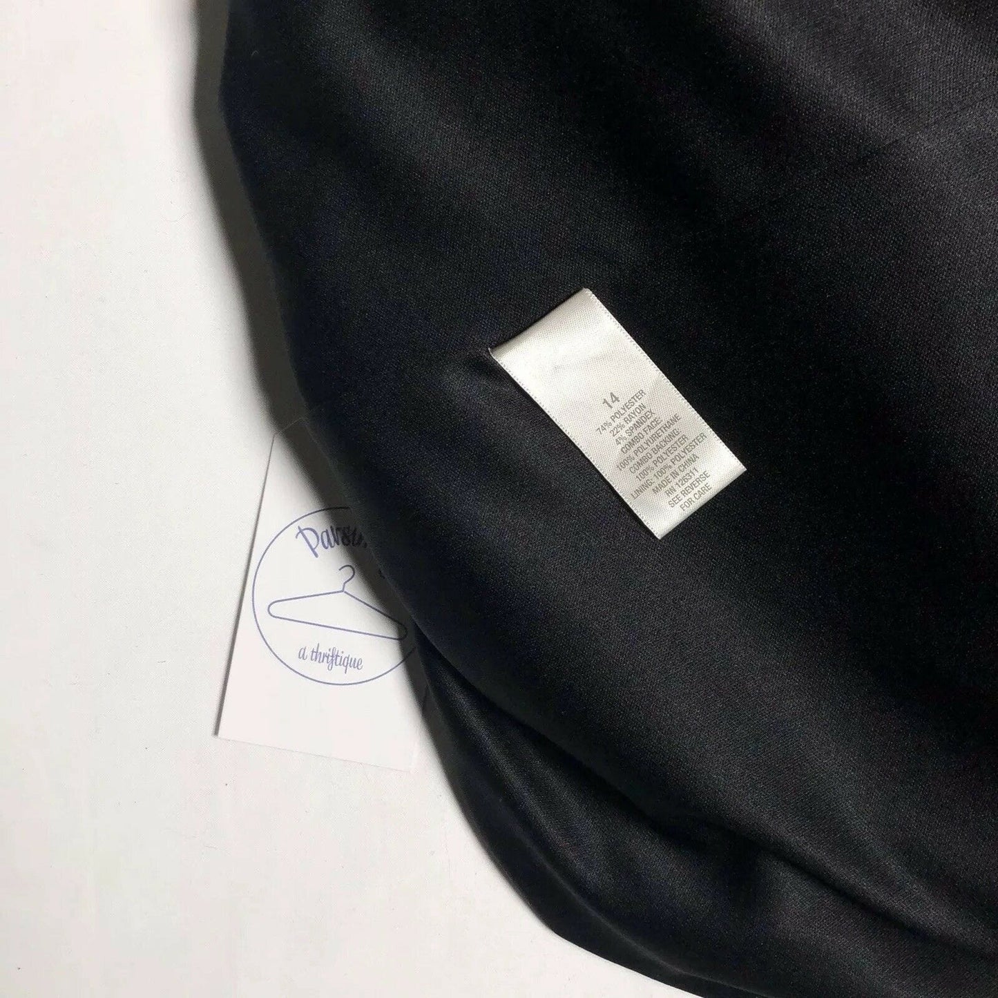 DRESSBARN Womens Size 14 Black Polyester Blend Faux Leather Shoulders Dress
