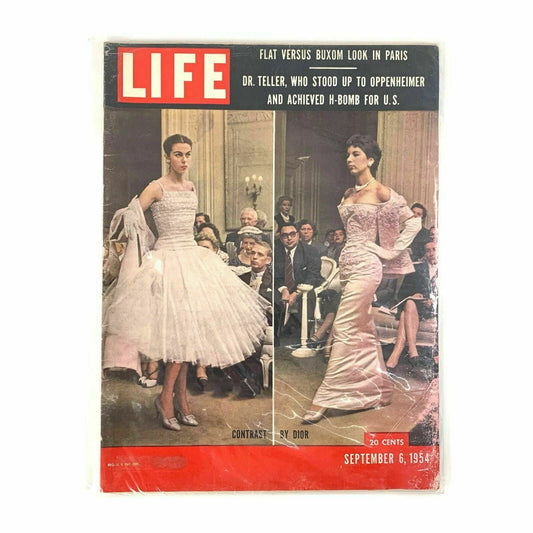 Vintage Life Magazine Full Size “Contrast By Dior” - September 6, 1954