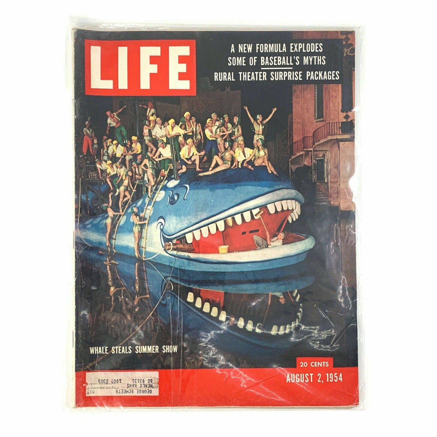 Vintage Life Magazine Full Size “Whale Steals Summer Show” - August 2, 1954