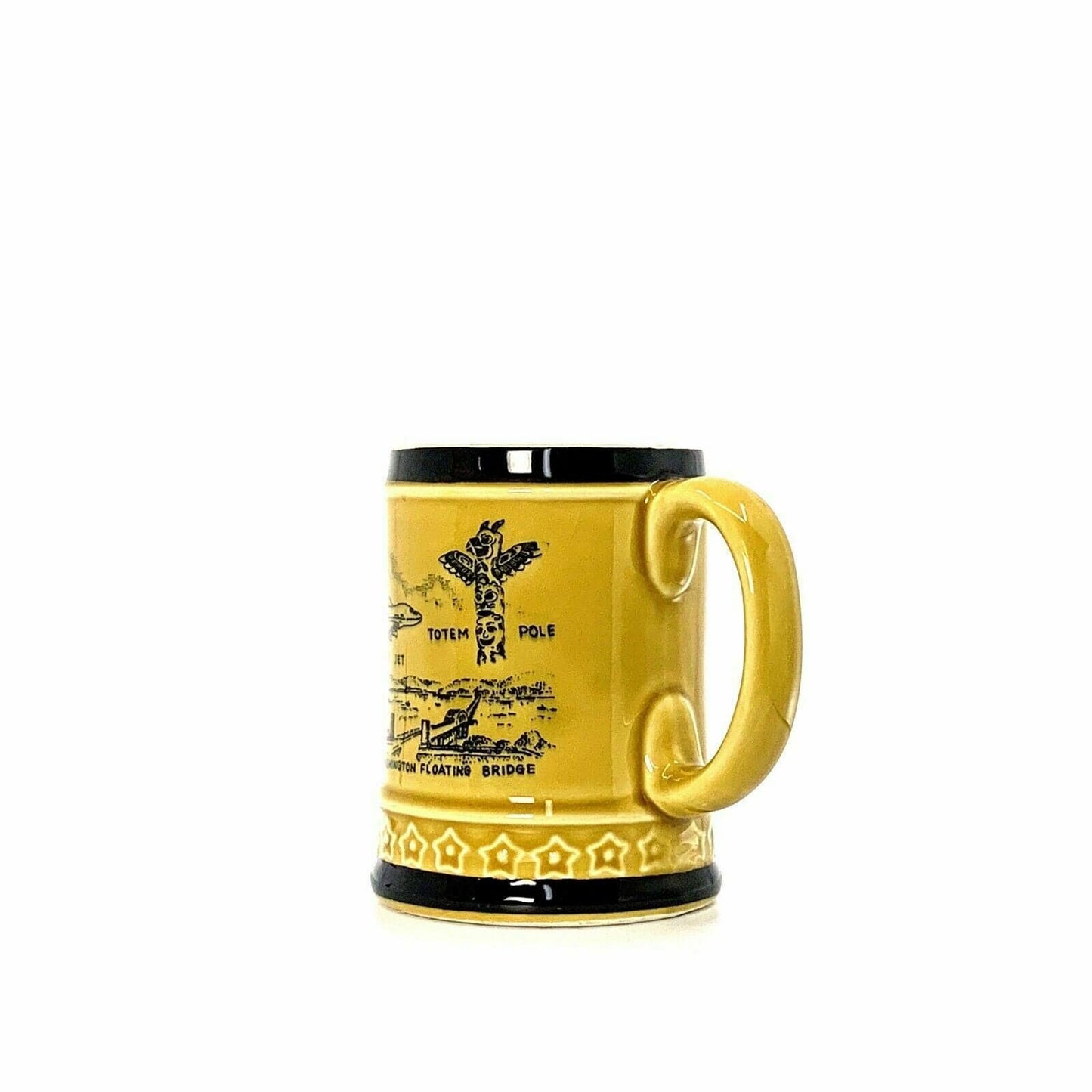 Vibrant Seattle Ceramic Souvenir Coffee Cup Mug - 12 fl oz, Yellow