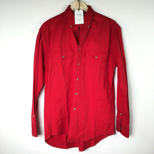 Fashionable Wrangler Mens Red X-Long Tails Button Down Shirt