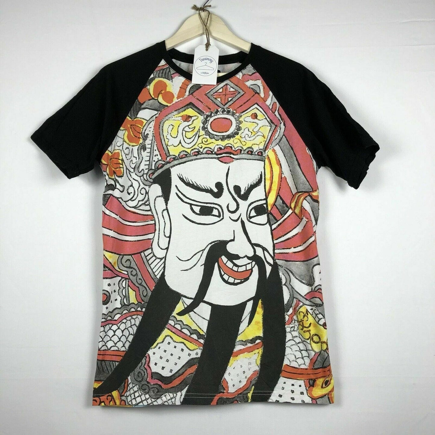 Stand out with this GOD Shogun Black Graphic T-Shirt - Mens Size M.